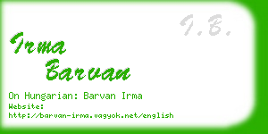 irma barvan business card